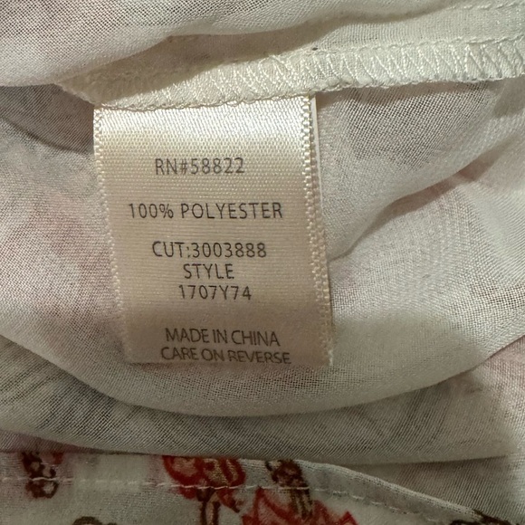 MAX STUDIO Floral Cold-Shoulder Top ruffled high neck  puff sleeves - Picture 8 of 9